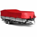 Eevelle Boat Cover PONTOON Rails w/ Outboard 34ft 6in L 102in W Red SBPONBP34102B-JYR